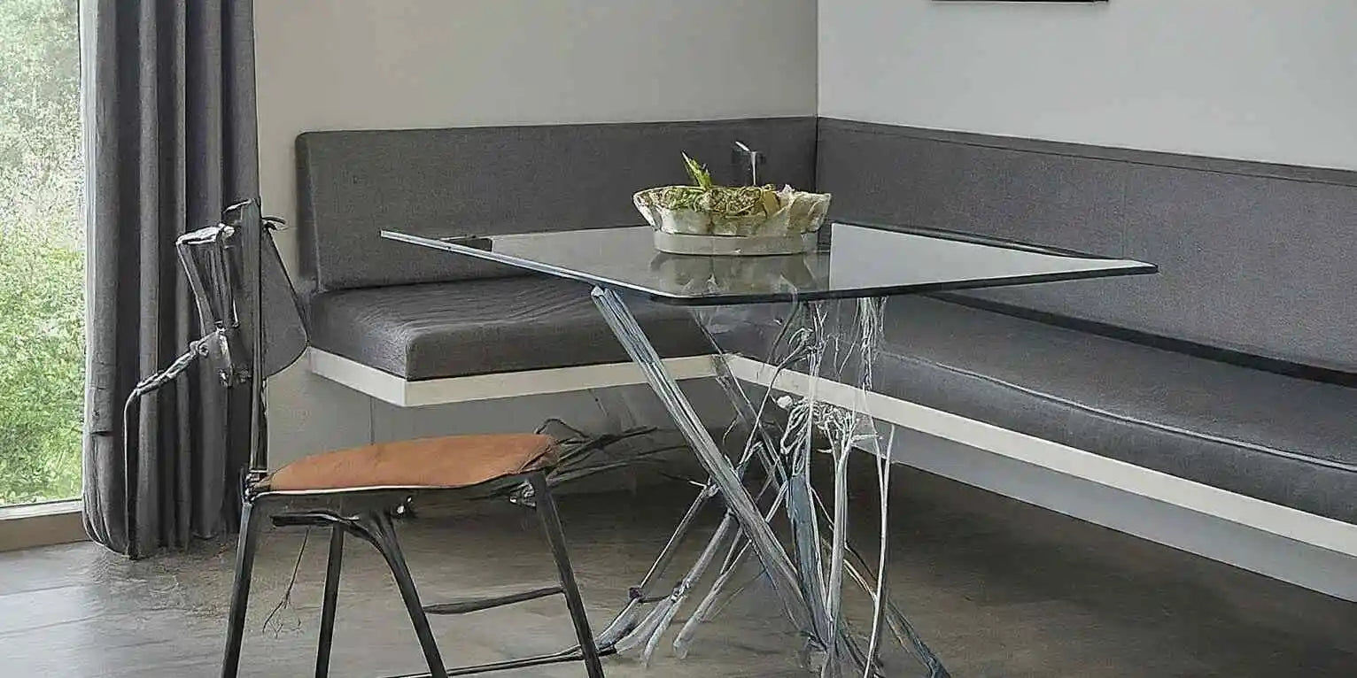 A modern, minimalist corner dining bench for minimalistic look.